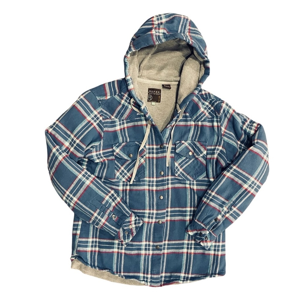 Blue Plaid Hooded Jacket